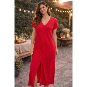 Universal Thread™ XS  Women's Short Sleeve Midi Shirtdress - Coral